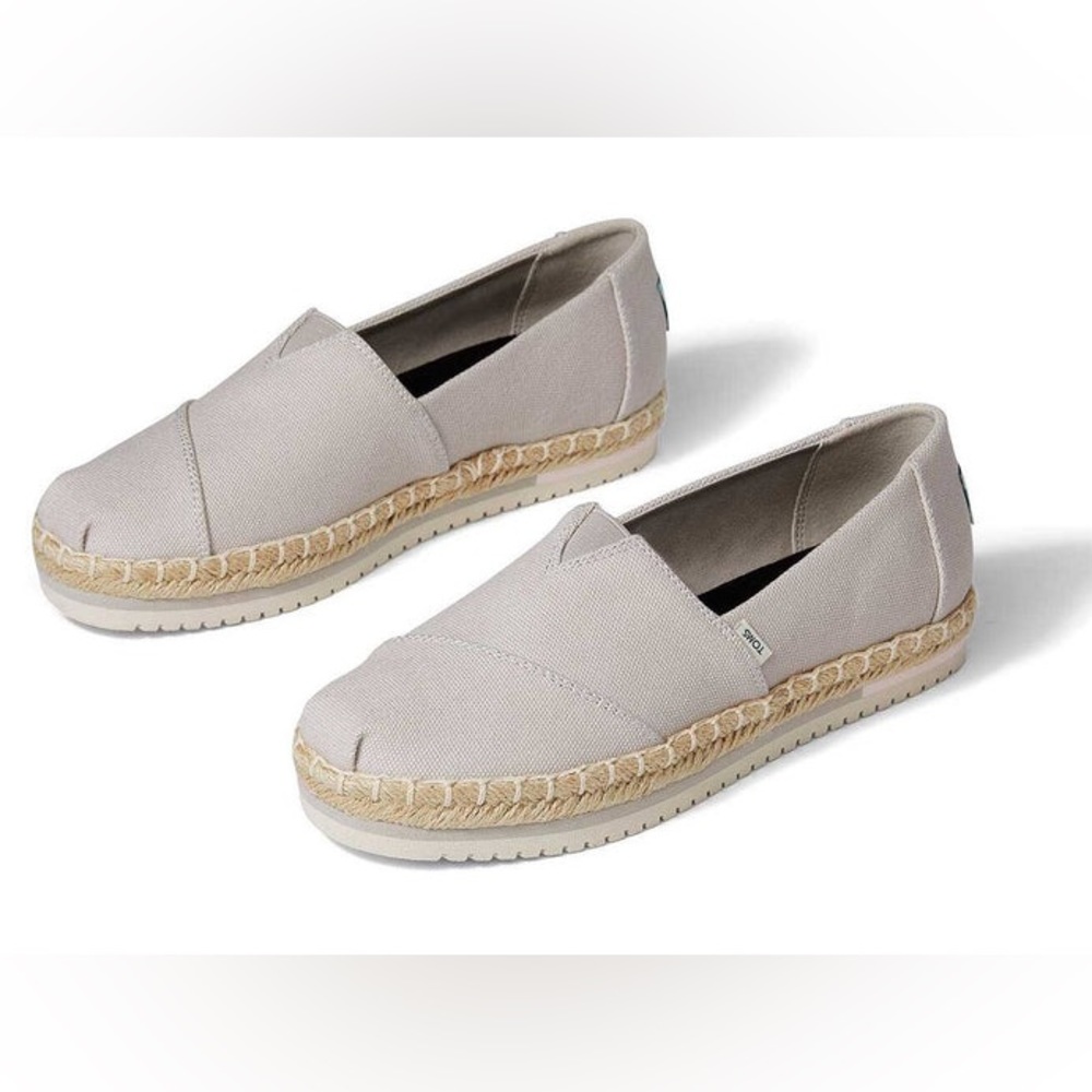 NWT Toms Womens Alpargata Platform Espadrille Cloud Canvas size 7